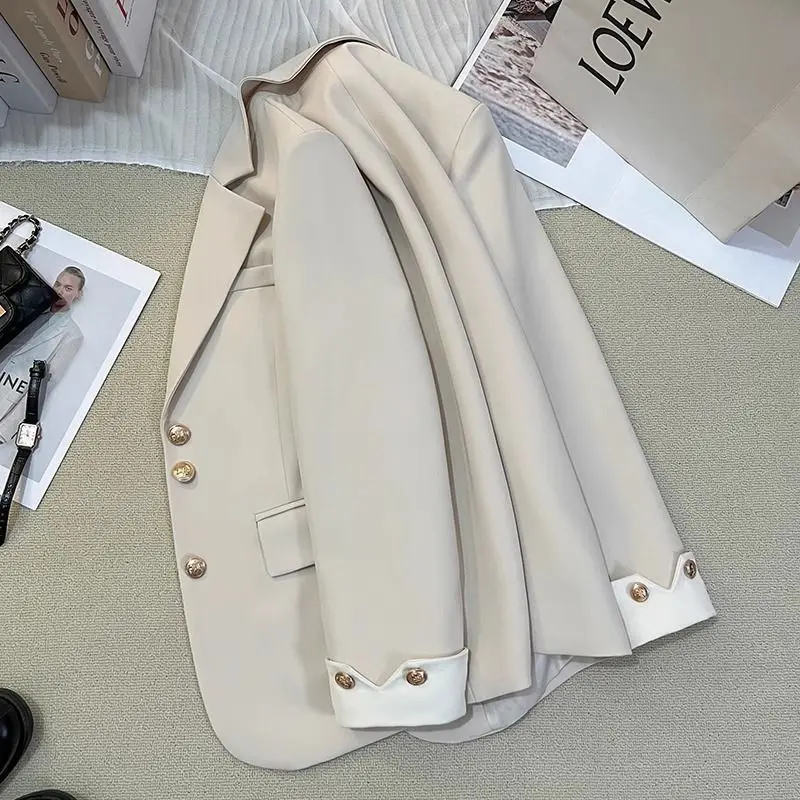 2025 New Office Blazer Women Suit Women's Autumn Long Sleeve Single Breasted Business Outerwear Stylish Tops Lady Jackets