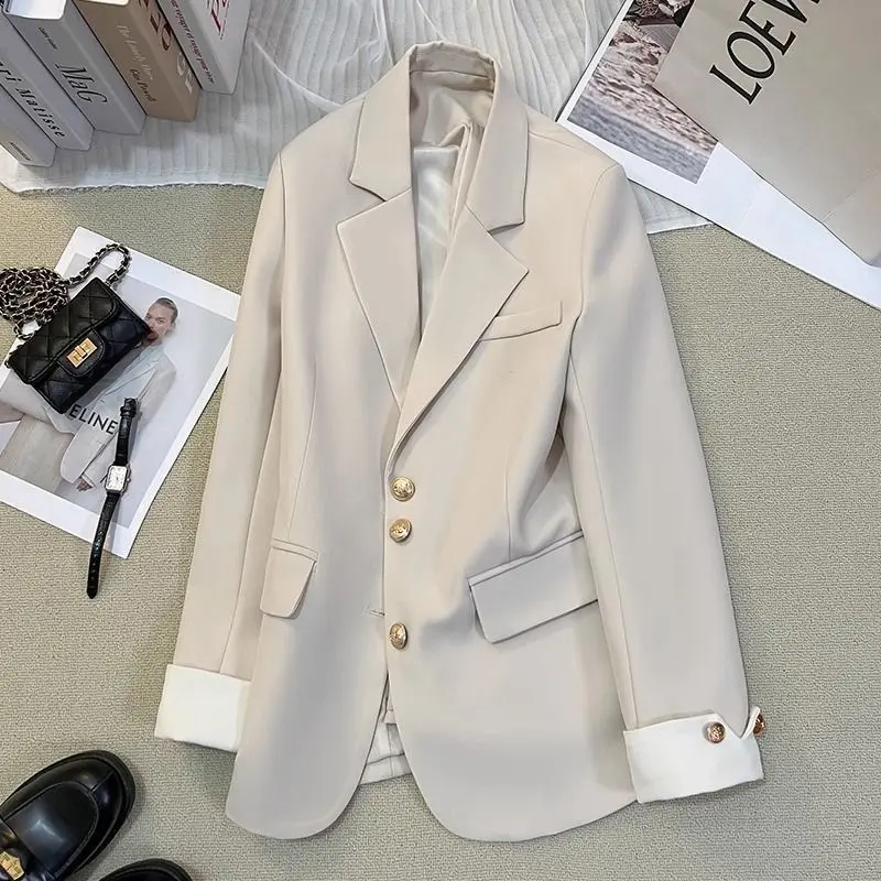 2025 New Office Blazer Women Suit Women's Autumn Long Sleeve Single Breasted Business Outerwear Stylish Tops Lady Jackets