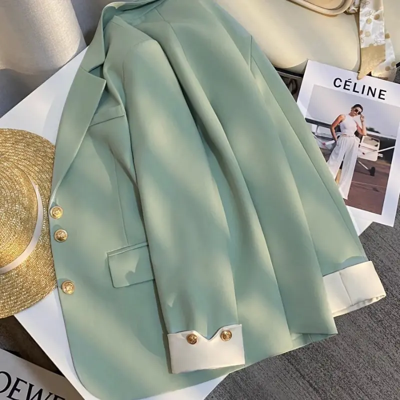 2025 New Office Blazer Women Suit Women's Autumn Long Sleeve Single Breasted Business Outerwear Stylish Tops Lady Jackets