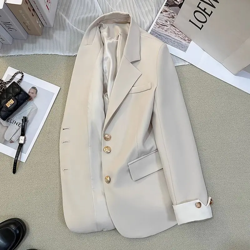 2025 New Office Blazer Women Suit Women's Autumn Long Sleeve Single Breasted Business Outerwear Stylish Tops Lady Jackets