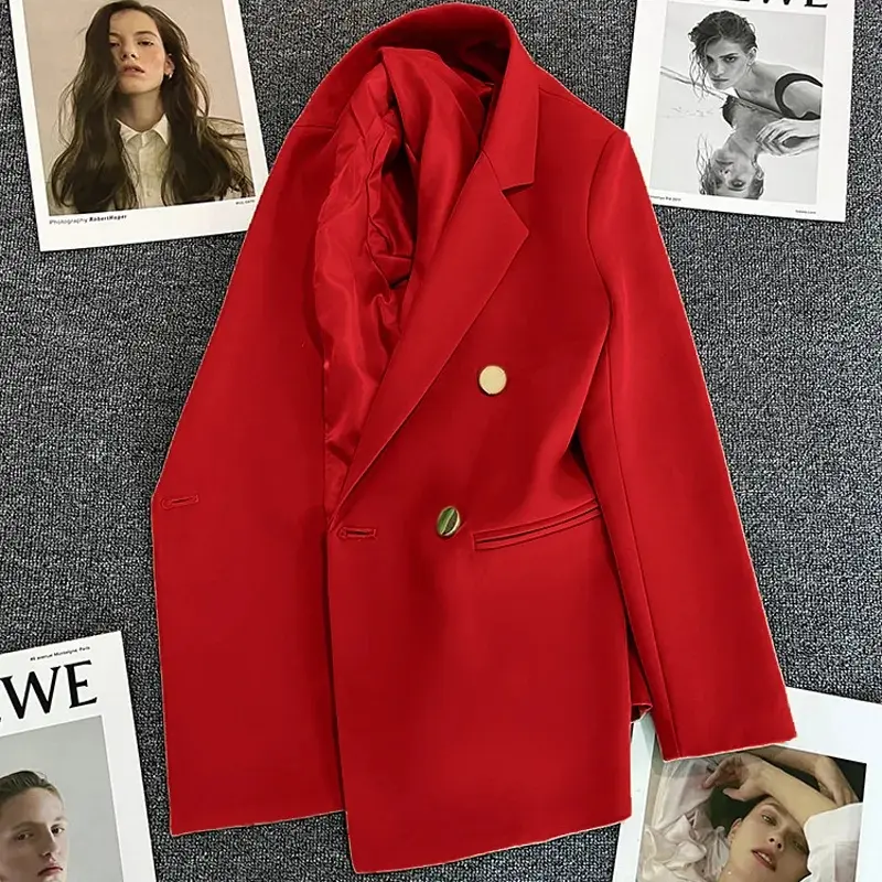 Spring Autumn Women Blazers 2025 New Korean Casual Solid Suit Women Jacket Fashion Office Blazer Female Coats Outerwear