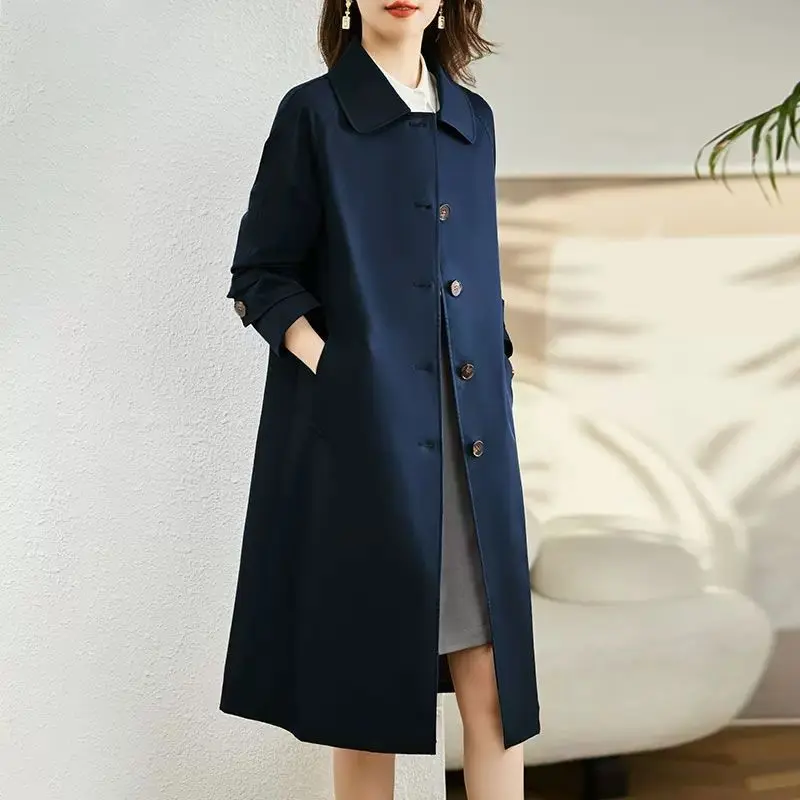 Spring Autumn Trench Coat Women's 2024 New Korean Loose  Mid Length Casual Windbreaker Female Overcoat Casual  Outwear  Tops