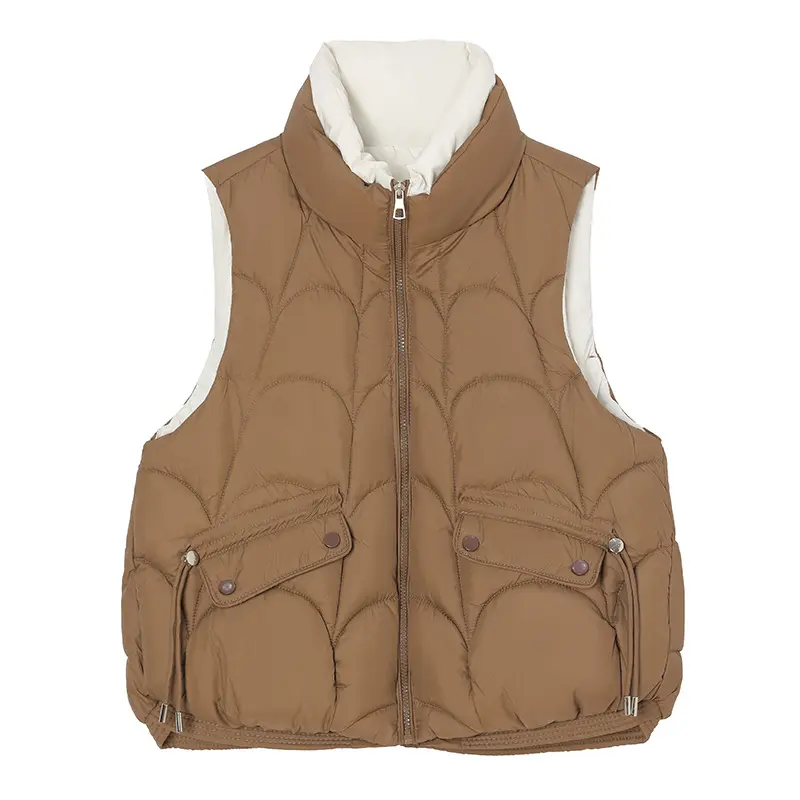 New Winter Down Cotton Vests Jacket Women  Korean Short Sleeveless Warm Female Waistcoat Jacket Parkas Top Ladies