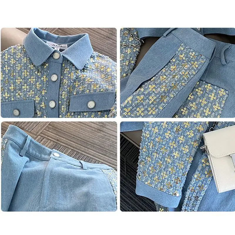 2025Spring Autumn New 2 Piece Set Women’s Korean Hong Kong Style Design Sense Single-breasted Short Ladies Retro Slim Pants Sets