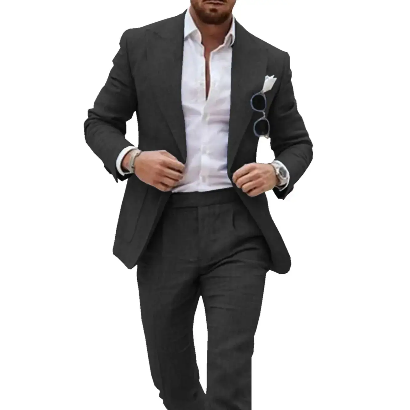 Customize Blazer Sets Men's Suits Jackets for Men Luxury Slim Fit Business 2 Piece Groom Tuxedo Male Homme Wedding(Blazer+Pants)