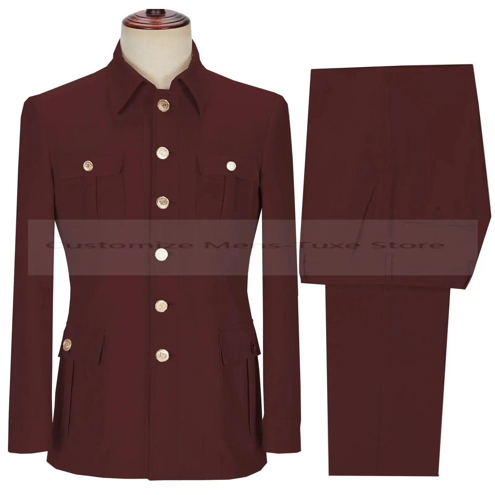 Fashion Men's Suit 2-Piece Set Single Breasted Jacket Business Casual Suit Coat Work Interview Coat (Blazer+Pants)