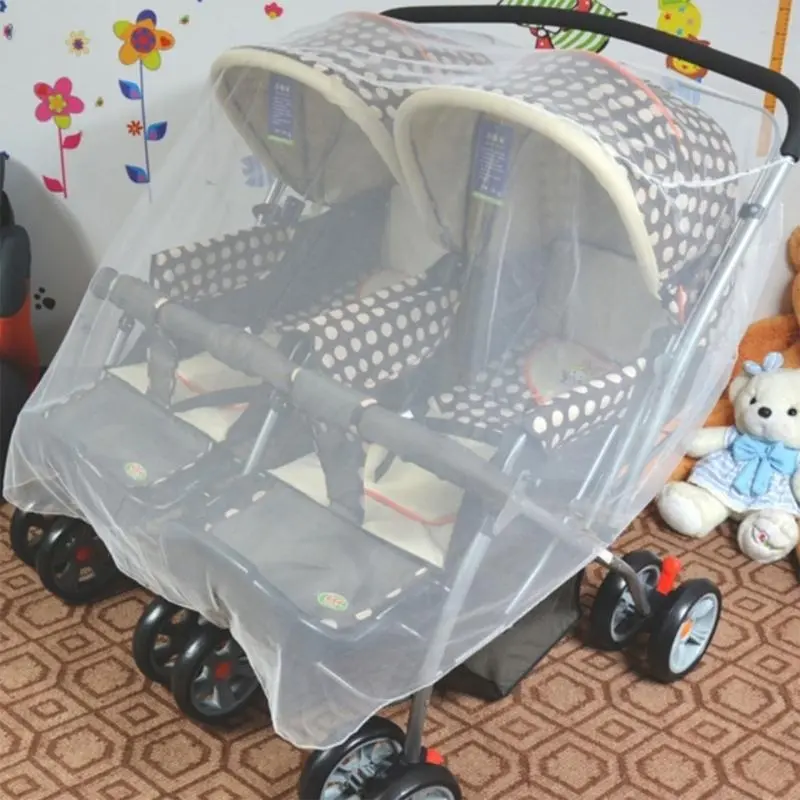 M76C Sun Protective Net for Twin Stroller Fine Mesh Cover Breathable Mosquito Net