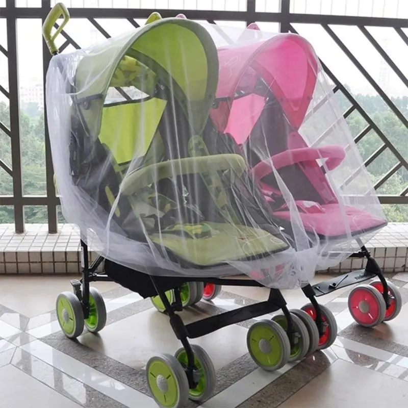 M76C Sun Protective Net for Twin Stroller Fine Mesh Cover Breathable Mosquito Net
