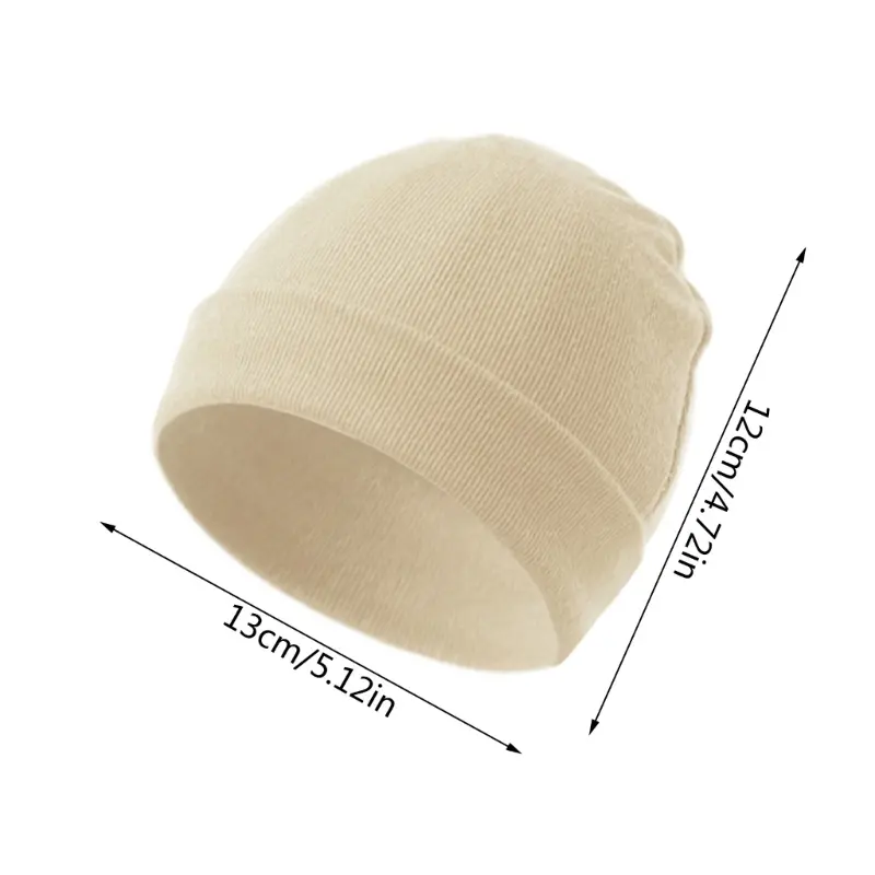 2024 Baby Accessories Newborn Toddler Kids Baby Boy Girl Solid Hats Turban Cotton Beanie Candy Color Hat Winter Warm Cap