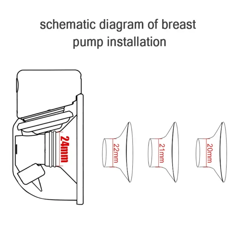 Breast Pump Accessories Flange Funnel Inserts 14/16/18/19/20/21/22mm Caliber Size Adaptor Converter Small Nipple Horn Adapter