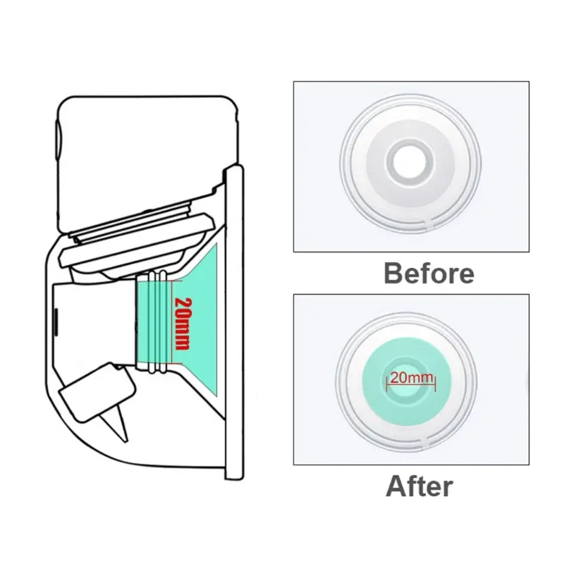 Breast Pump Accessories Flange Funnel Inserts 14/16/18/19/20/21/22mm Caliber Size Adaptor Converter Small Nipple Horn Adapter