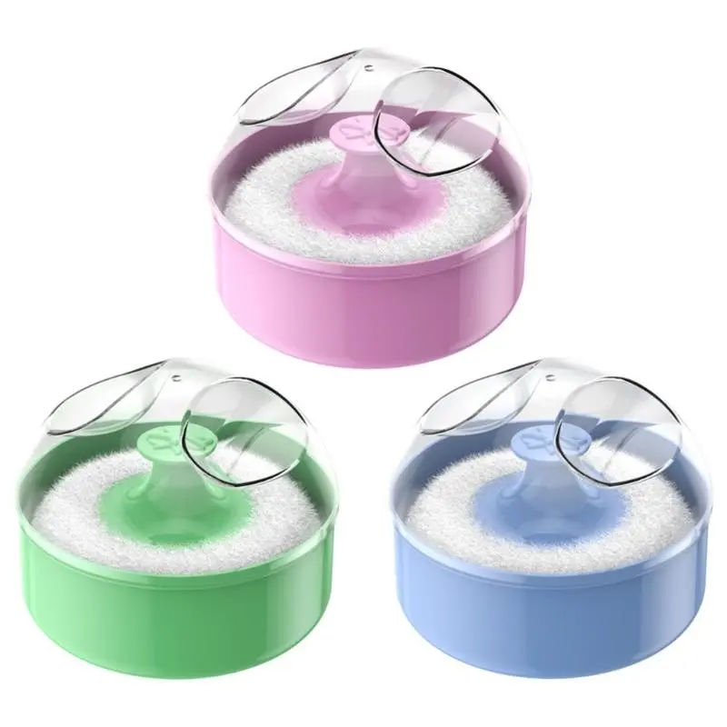 M76C Body Powder Puff Empty Loose Powder Box Baby Body Cosmetic Powder Puff with Container Case Large Powder Puff