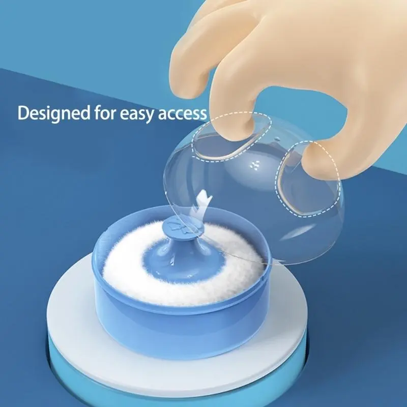 M76C Body Powder Puff Empty Loose Powder Box Baby Body Cosmetic Powder Puff with Container Case Large Powder Puff