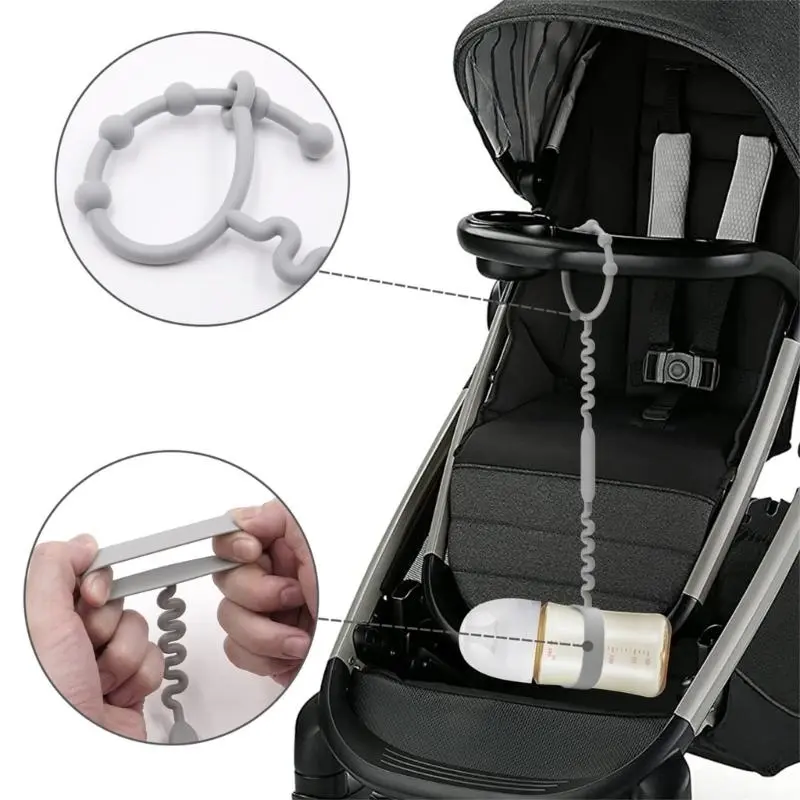 M76C Portable Silicone Anti-Drop Bottle Cup Toy Strap Secure Attachment for Babies