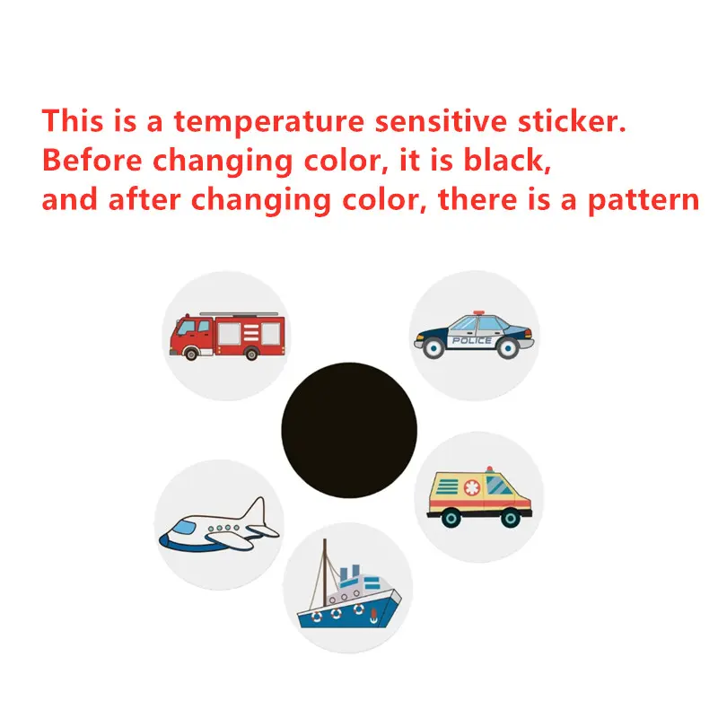 5pcs Cartoon Pee Target Pot Stickers Children's Stickers Color Changing Thermal Stickers Potty Training Stickers For Kids Boys