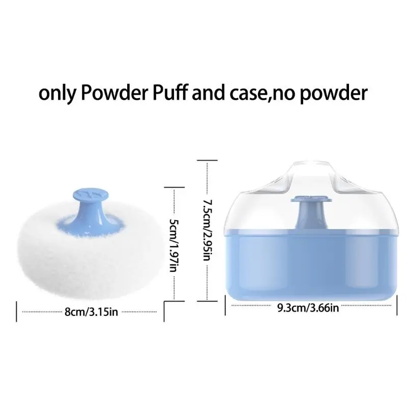 M76C Body Powder Puff Empty Loose Powder Box Baby Body Cosmetic Powder Puff with Container Case Large Powder Puff