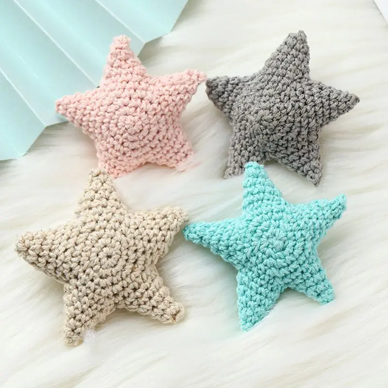 Handmade Crochet Cotton Star DIY Baby Pacifier Chain Accessories Infant Newborns Teether Toy Gifts