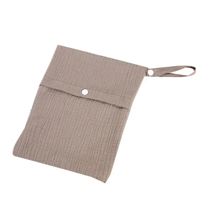 M76C Multifunctional Baby Diapper Bag Reusable Solid Color Travel Nappy Bags Soft Cotton Mummy Storage Bag