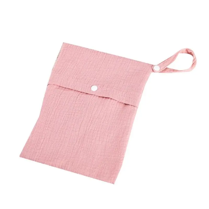 M76C Multifunctional Baby Diapper Bag Reusable Solid Color Travel Nappy Bags Soft Cotton Mummy Storage Bag