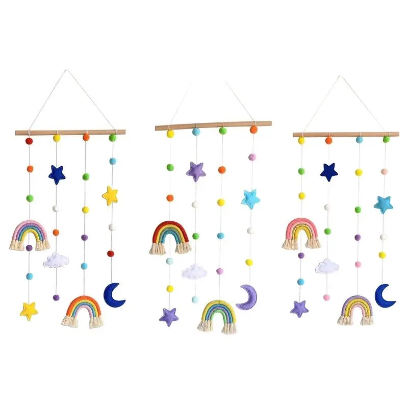 M76C Rainbow Photo Display Holder with Girls Hair Bow Clips Storage Hanger Wall Hanging Picture Decoration