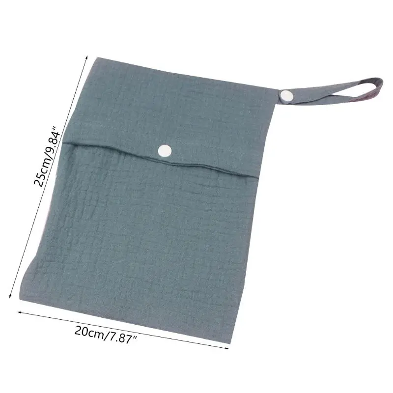 M76C Multifunctional Baby Diapper Bag Reusable Solid Color Travel Nappy Bags Soft Cotton Mummy Storage Bag