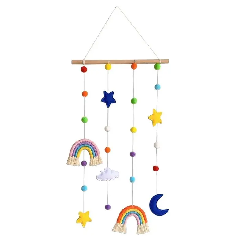 M76C Rainbow Photo Display Holder with Girls Hair Bow Clips Storage Hanger Wall Hanging Picture Decoration