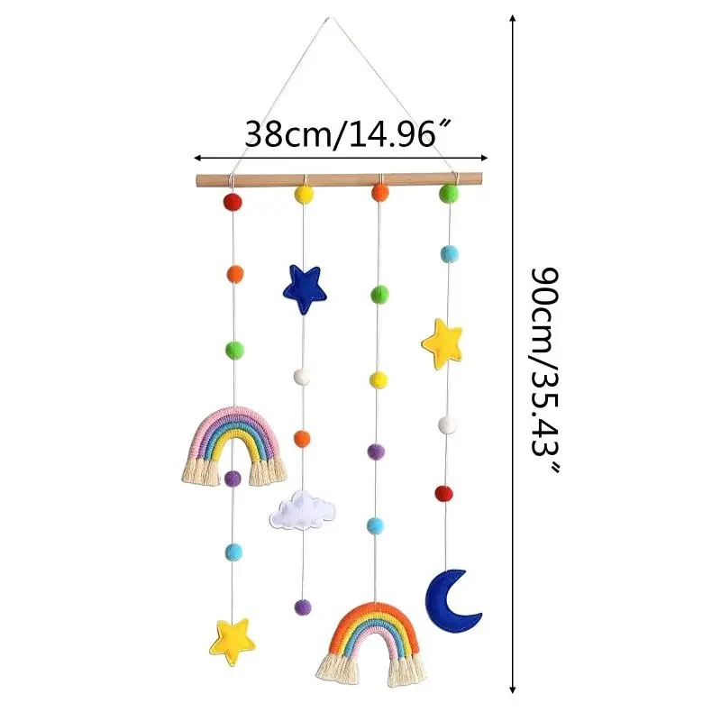 M76C Rainbow Photo Display Holder with Girls Hair Bow Clips Storage Hanger Wall Hanging Picture Decoration