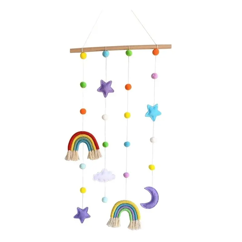M76C Rainbow Photo Display Holder with Girls Hair Bow Clips Storage Hanger Wall Hanging Picture Decoration