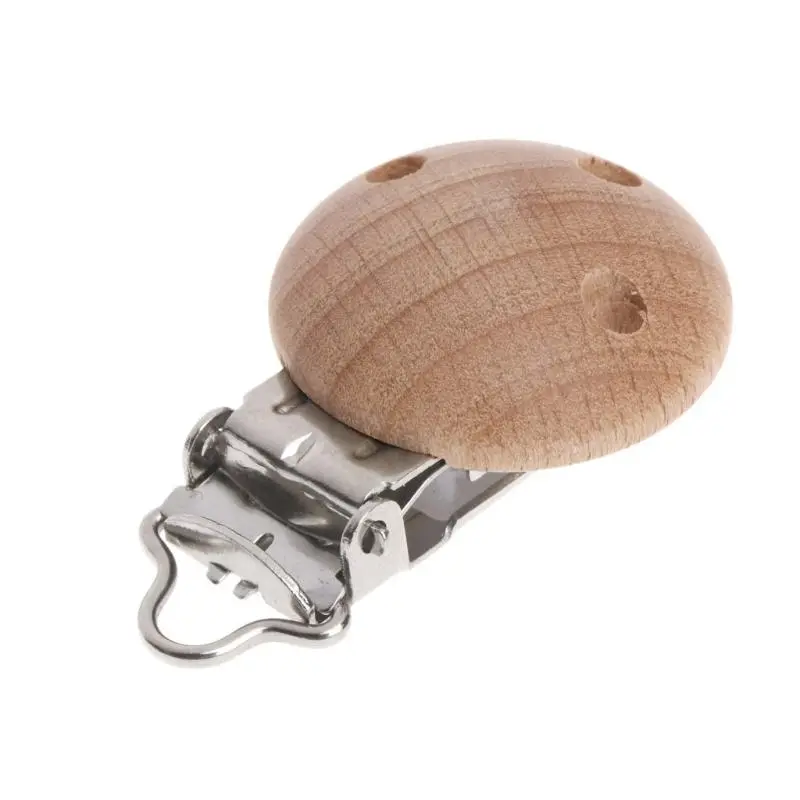 M76C Natural Wooden Pacifier Clip Diy Care Accessories Pacifier Clip Chewing Teeth DIY Dummy Clip Chains Holding Tool