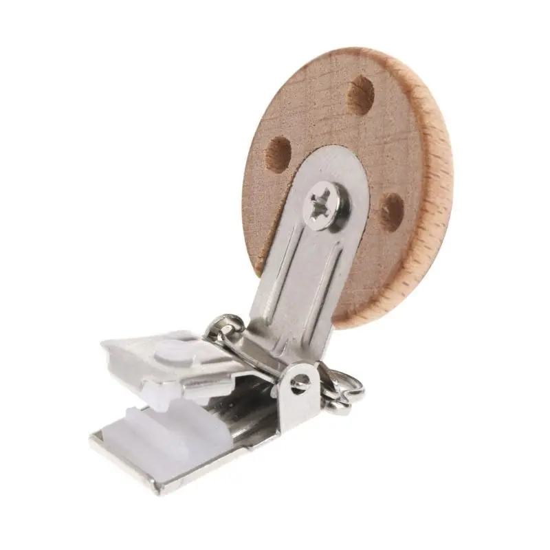 M76C Natural Wooden Pacifier Clip Diy Care Accessories Pacifier Clip Chewing Teeth DIY Dummy Clip Chains Holding Tool