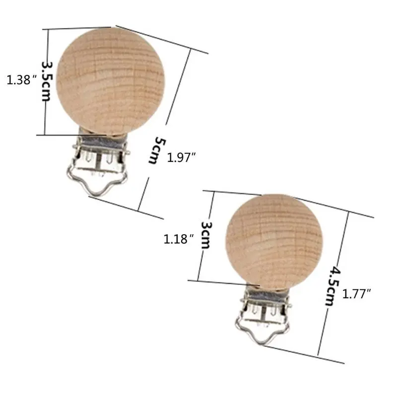 M76C Natural Wooden Pacifier Clip Diy Care Accessories Pacifier Clip Chewing Teeth DIY Dummy Clip Chains Holding Tool