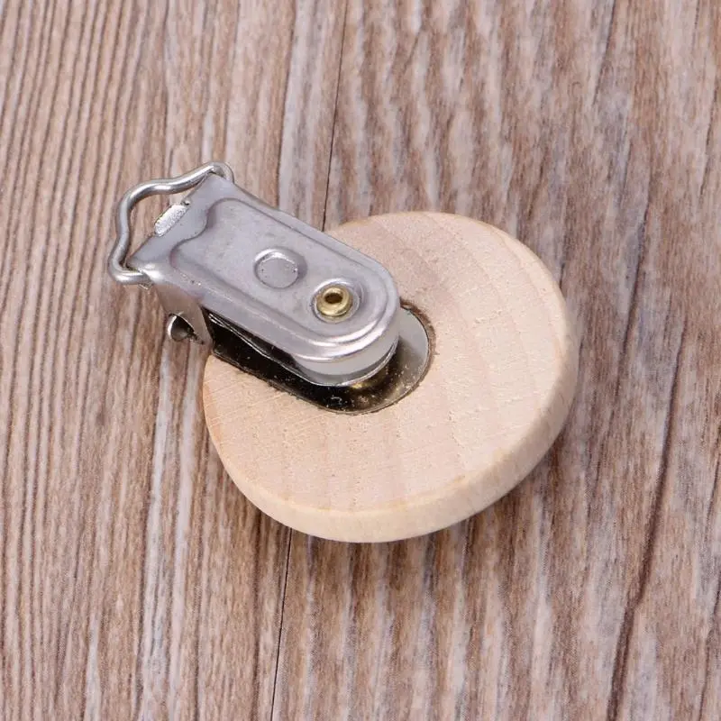 M76C 20pcs Beech Wooden Pacifier Clip Nursing Accessories Chewable Teething Diy Dummy Clip Chains Baby Teether Soother Clasp