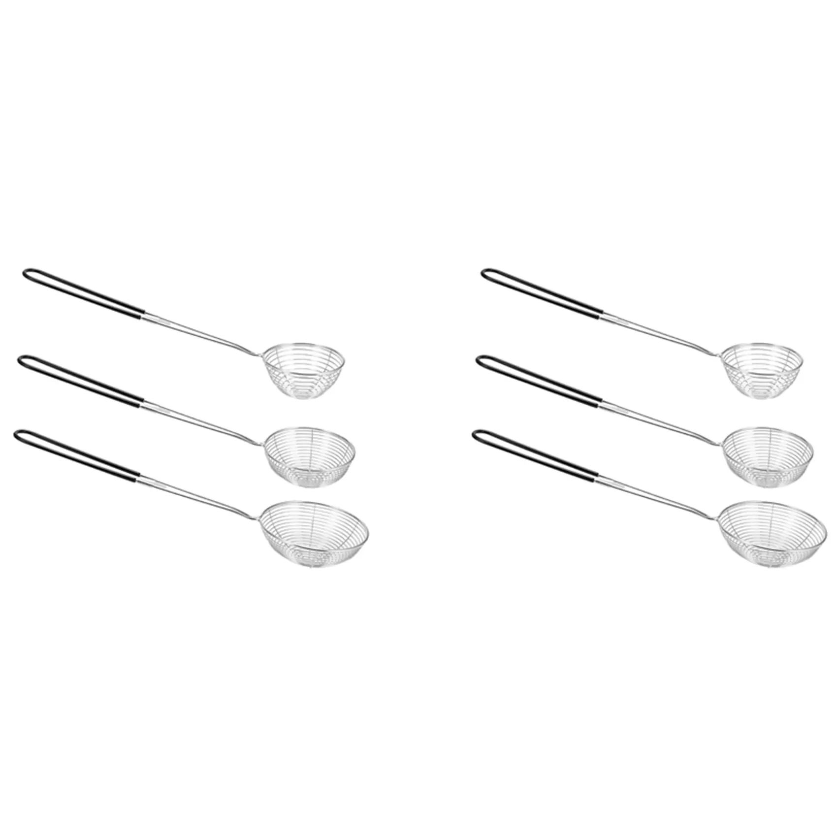 HGHO 6-Piece Set Of Round Hot Pot Strainer-Stainless Steel Asian Shabu-Shabu-Shabu Spider Skimming Spoon Set, Mesh Spoon