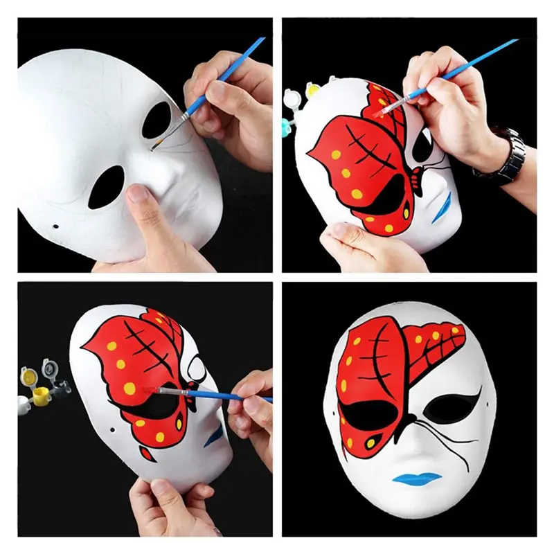 New 30 Pack 2 Sizes Paper Mache Masks Create Artistic Craft Projects From Wall Decorations To Theater and Halloween Costumes