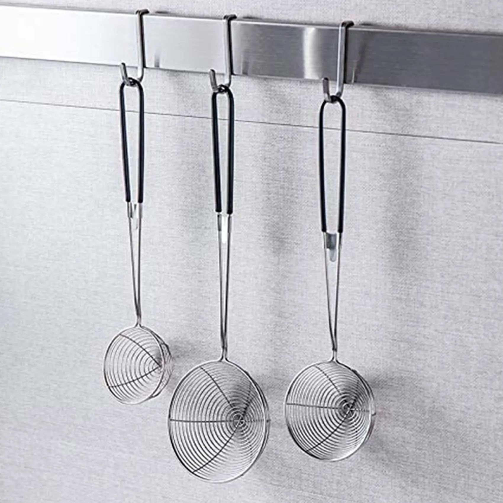 HGHO 6-Piece Set Of Round Hot Pot Strainer-Stainless Steel Asian Shabu-Shabu-Shabu Spider Skimming Spoon Set, Mesh Spoon