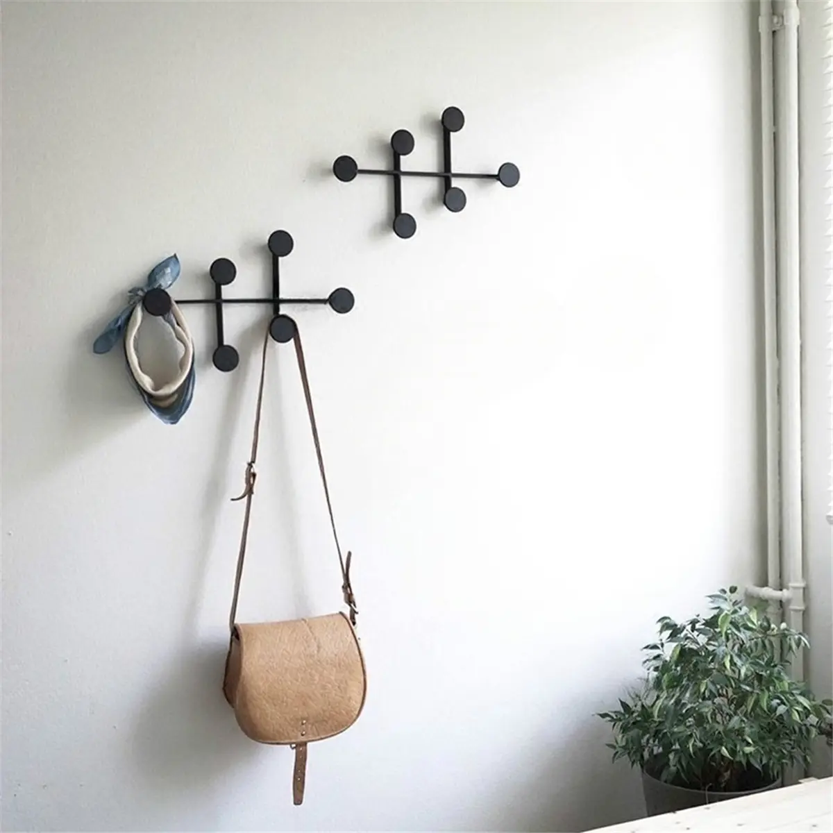 New Nordic Wall Hanger Clothes Storage Organizer Coat Metal Multifunctional Hanger Entrance Wall Decoration A
