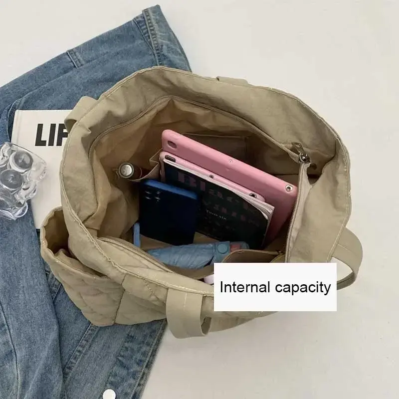 Women Padded Hobo Handbag Casual Lightweight Handbag Adjustable Strap Top Handle Bag Diamond Quilted Tote Bag Slouchy Travel Bag
