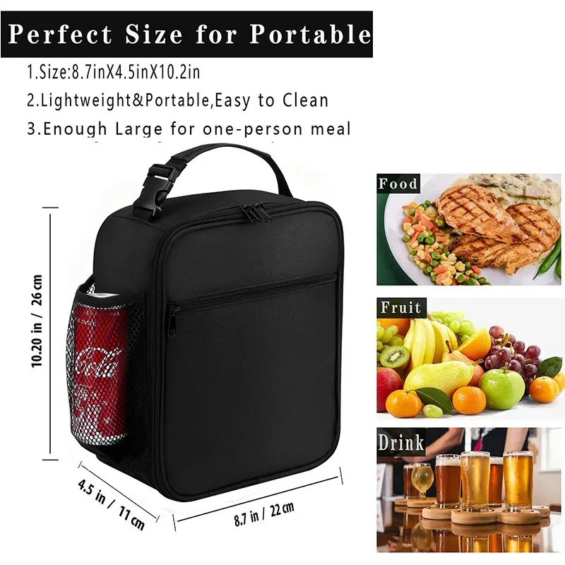 Men Women Insulated Portable Reusable Thermal Lunch Box Cooler Tote Lunch Bag for School Office Keep Food Fresh Warm or Cold