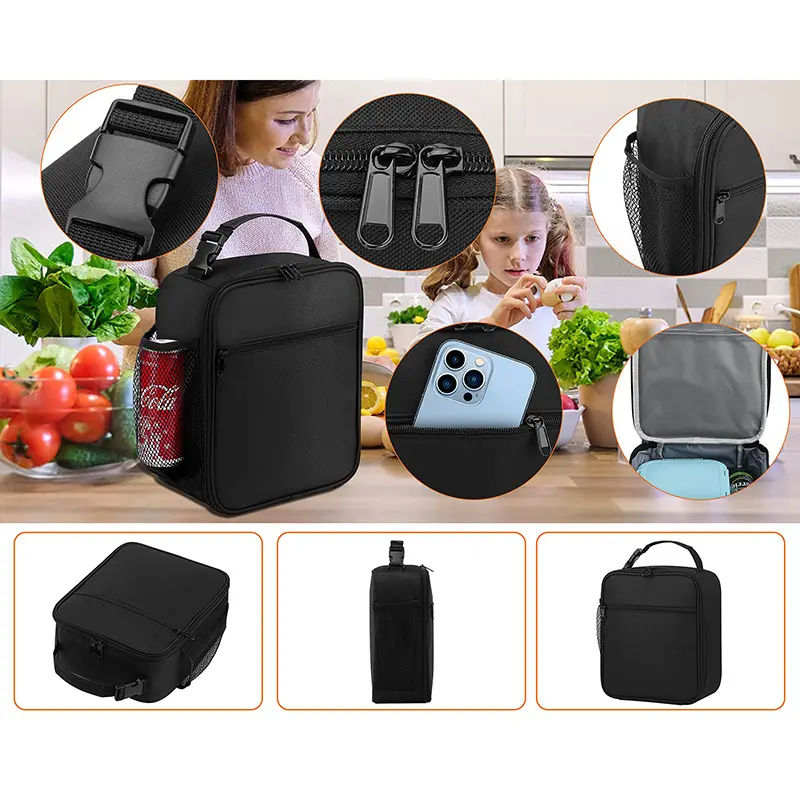 Men Women Insulated Portable Reusable Thermal Lunch Box Cooler Tote Lunch Bag for School Office Keep Food Fresh Warm or Cold