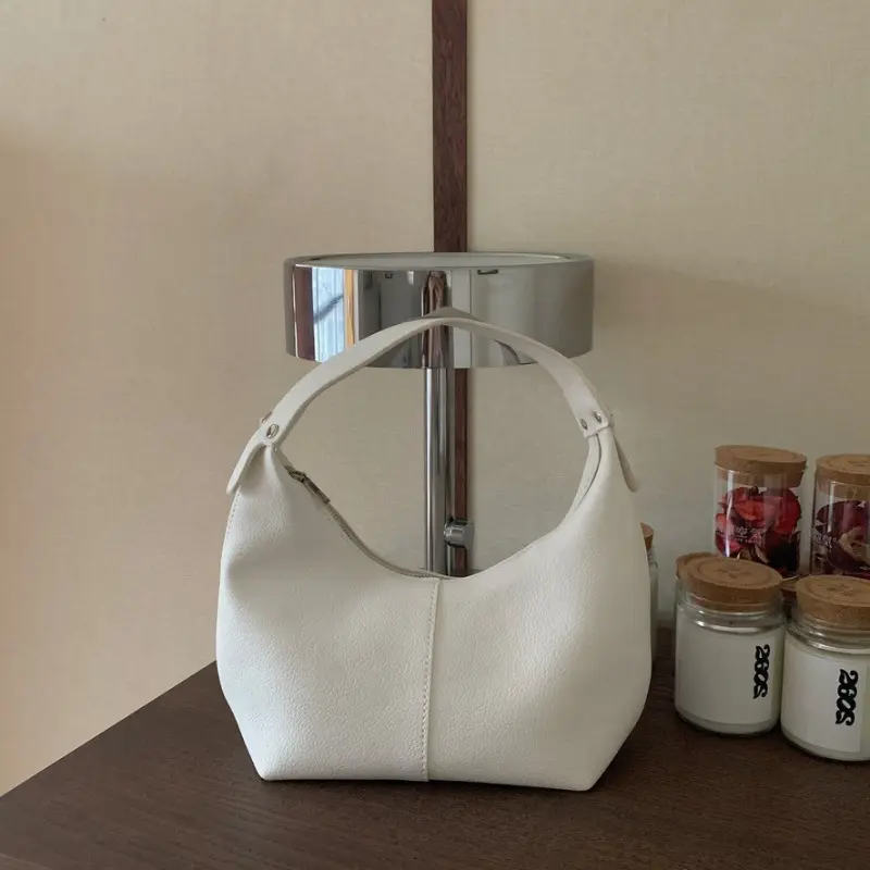 Women Vintage Underarm Bag PU Leather Soft Hobo Shoulder Bags New Solid Color Casual Armpit Handbag Girls Outdoor Daily Tote Bag