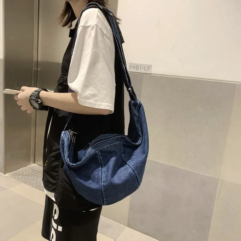 Casual Simplicity Large Shoulder Bags Women Canvas High Capacity Shopping bag Crossed Body Denim Bag Women Messenger Bag