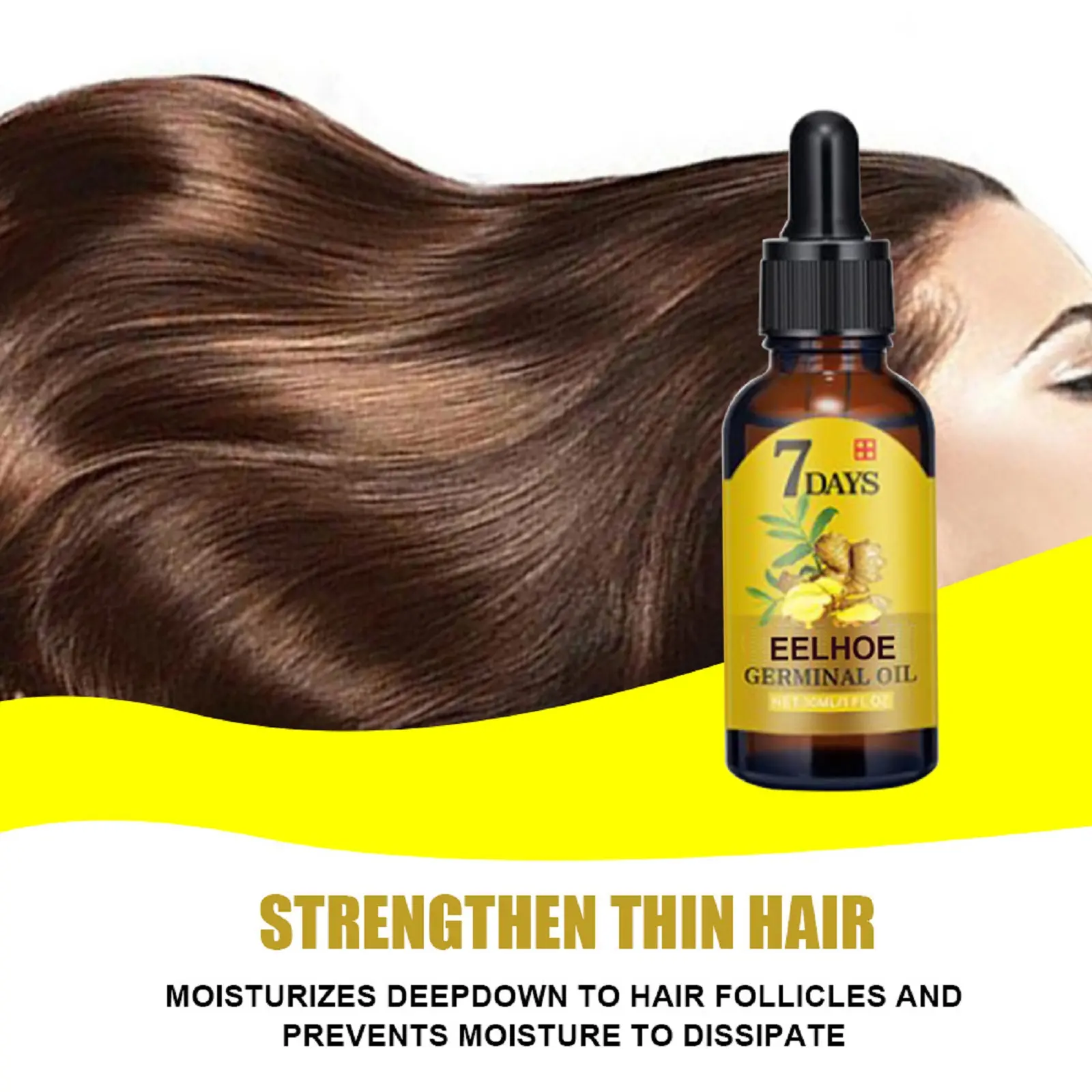 Ginger Hair Essential Oil 100% Polygonum Multiflorum Thunb Nourish Dry Pure Natural Hair Care Repair Damaged Scalp