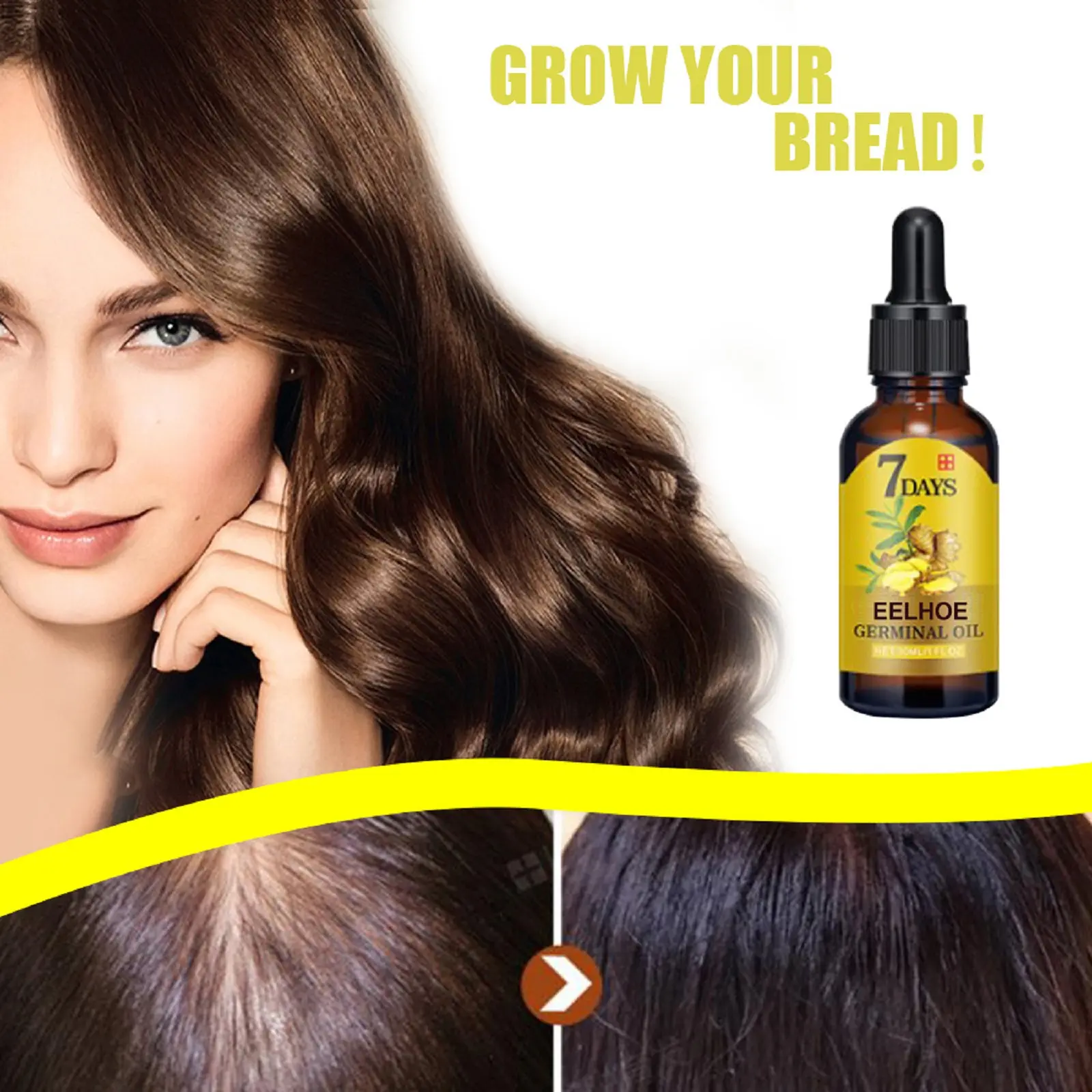 Ginger Hair Essential Oil 100% Polygonum Multiflorum Thunb Nourish Dry Pure Natural Hair Care Repair Damaged Scalp