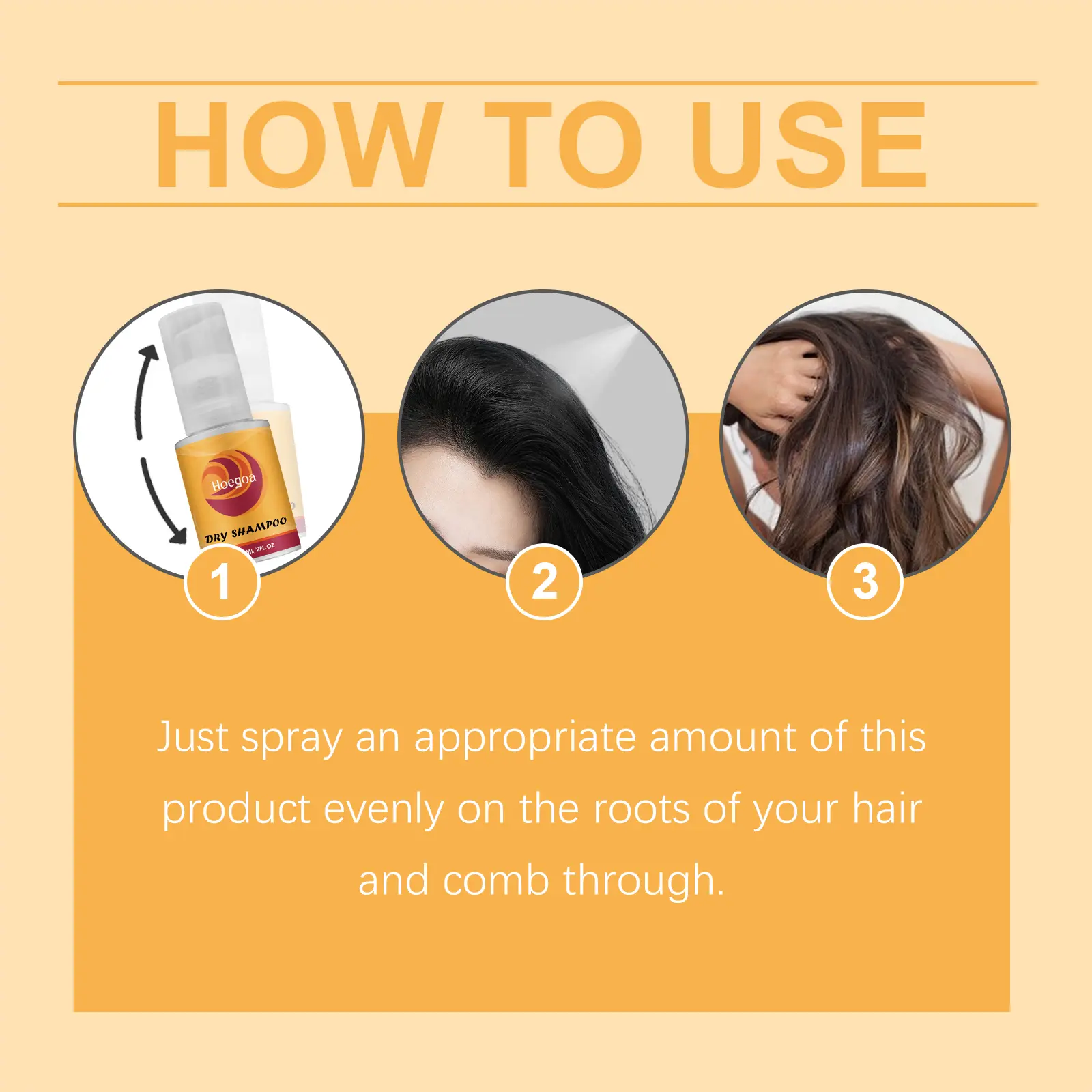 No-rinse Dry Hair Spray Dry Hair Refreshing Repair Hair Frizzy Soft Glossy Absorbs Excess Oiland Keeps Hair Dry Increases Hair