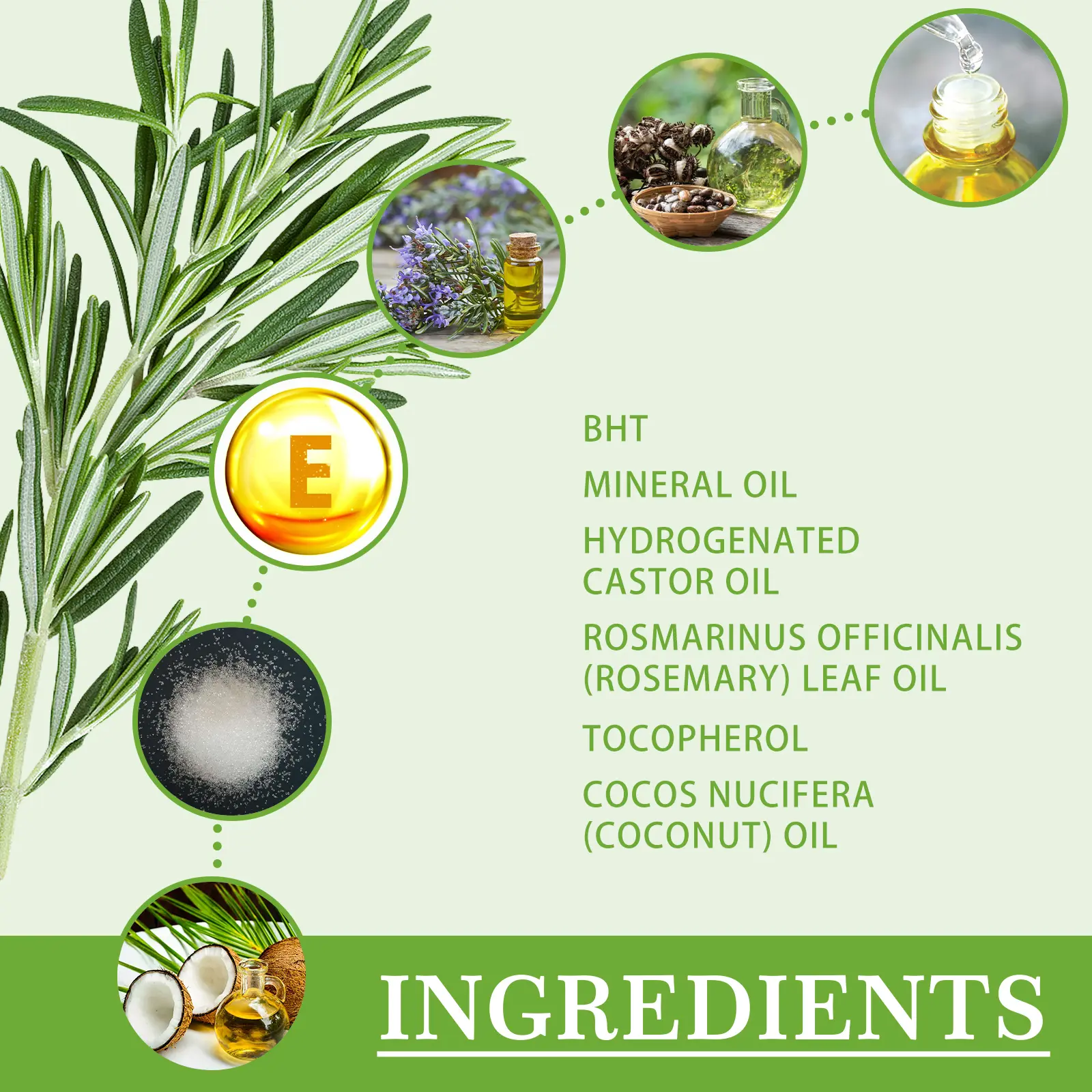 50ml Batana Rosemary Mint Scalp Hair Strengthening Oil Biotin Essential Oils Nourishing Treatment Split Ends Dry All Types