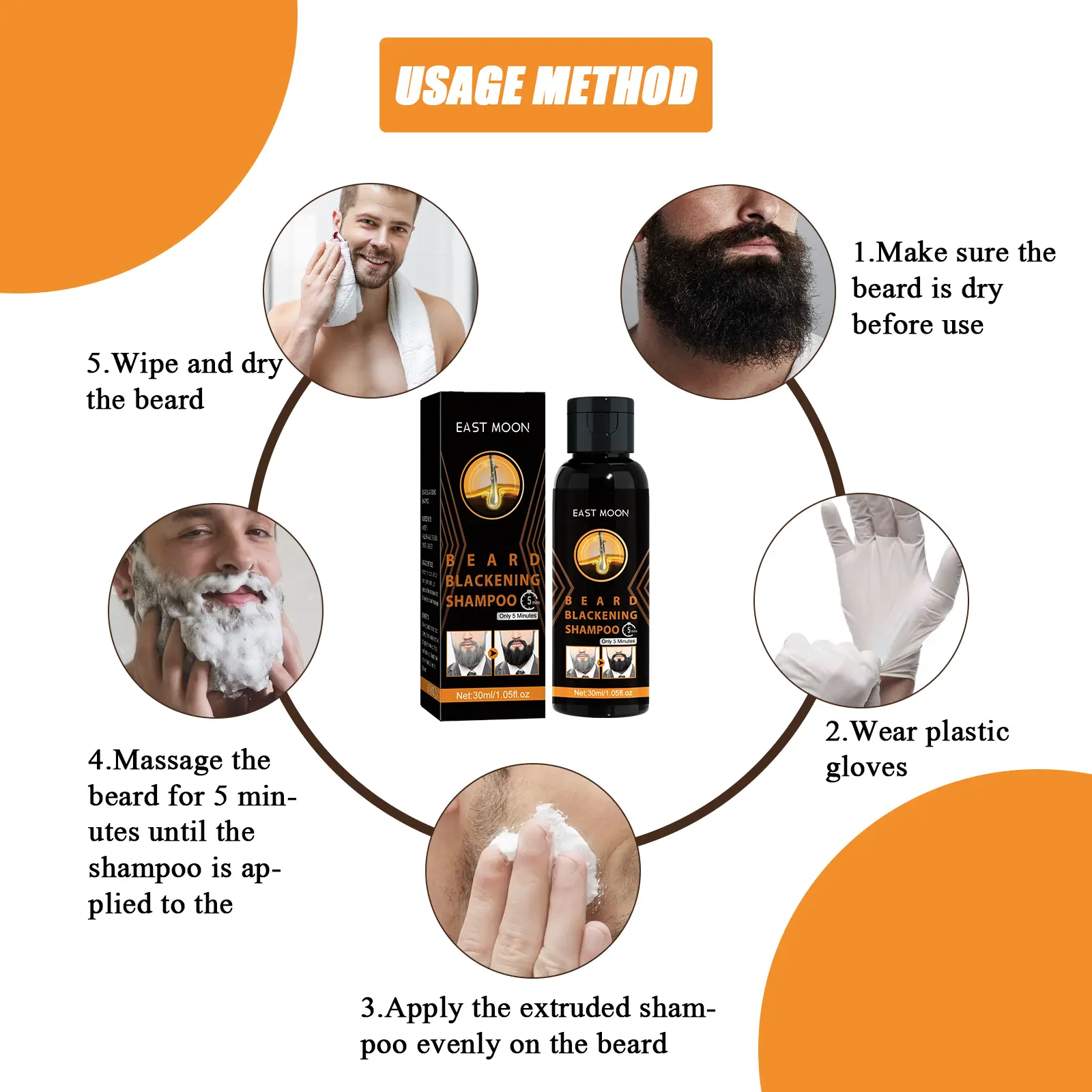 Darkening Shampoo Gray To Black For Men Women Anti Dandruff Removal White Hair Moustache Coloring Shine Smooth Hair Dye Shampoo