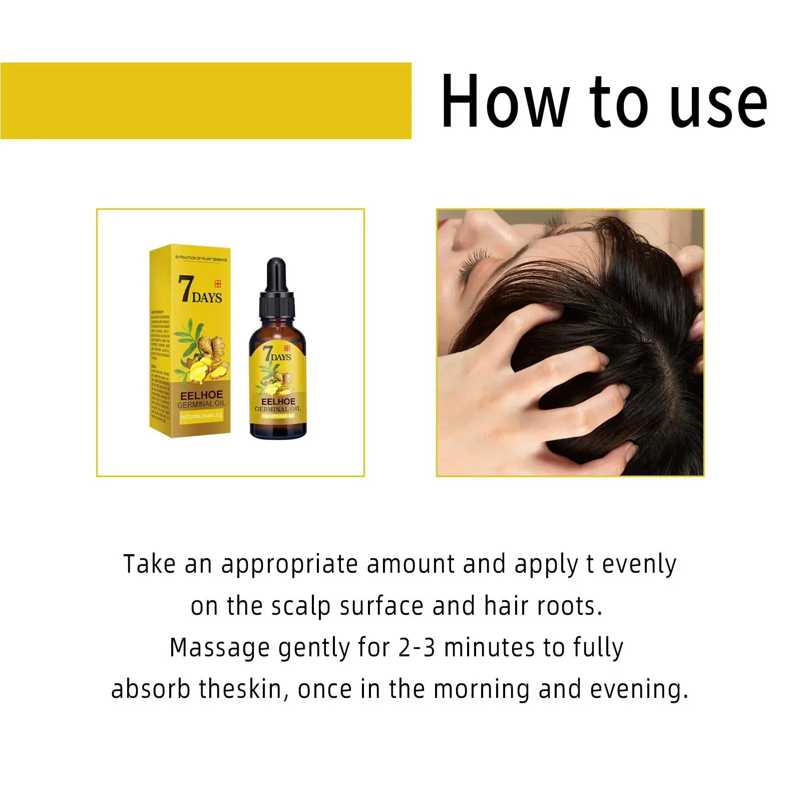 Ginger Hair Essential Oil 100% Polygonum Multiflorum Thunb Nourish Dry Pure Natural Hair Care Repair Damaged Scalp