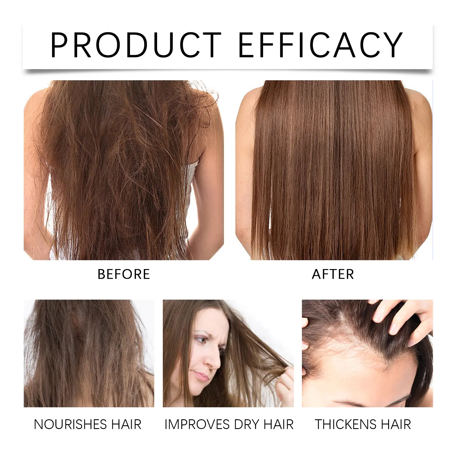 EELHOE Batana Hair Oil Anti Split Ends Dense Hair Smoothing Nourish Scalp Strengthening Keratin Hair Straightening Vitamin E Oil