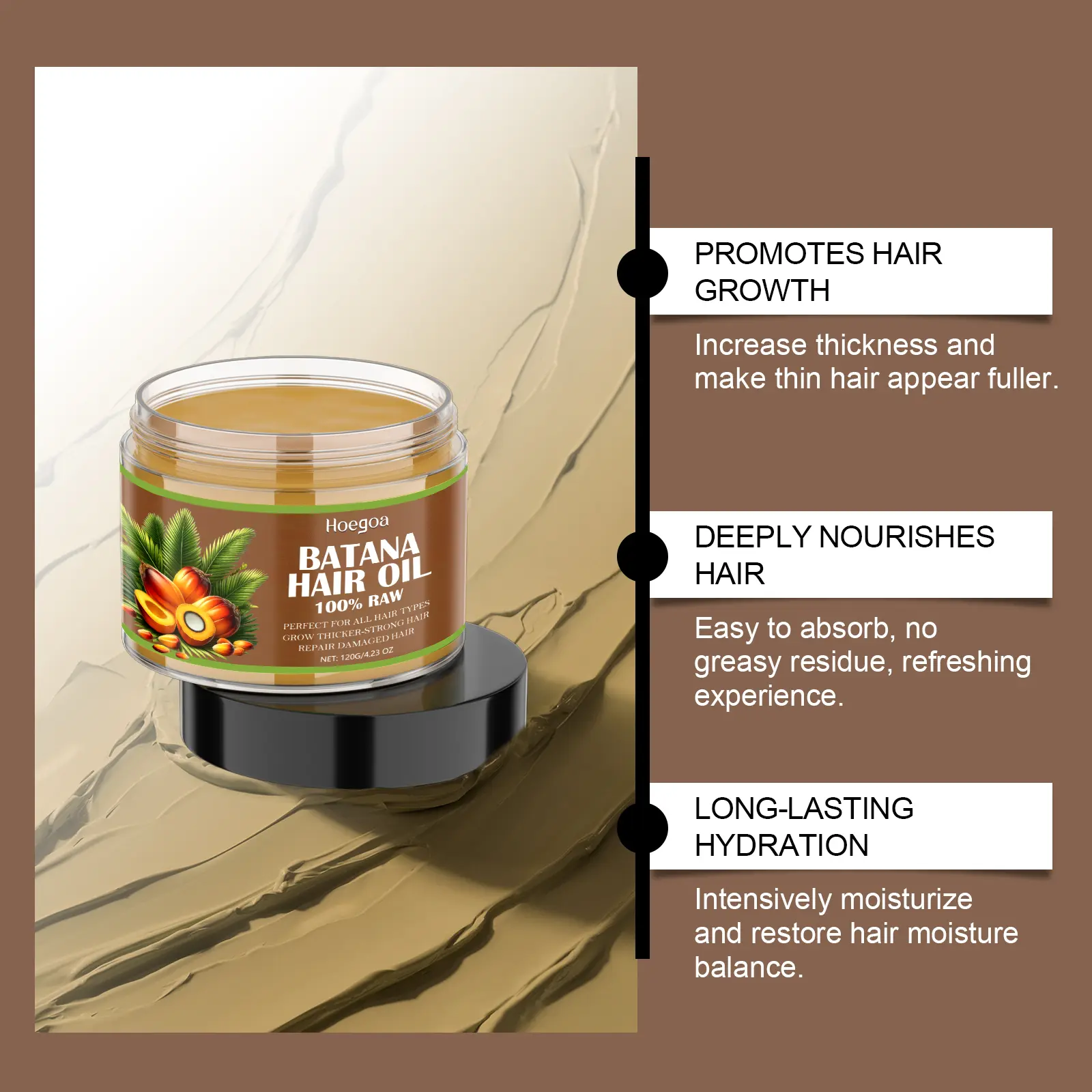 EELHOE Batana Hair Oil Anti Split Ends Dense Hair Smoothing Nourish Scalp Strengthening Keratin Hair Straightening Vitamin E Oil