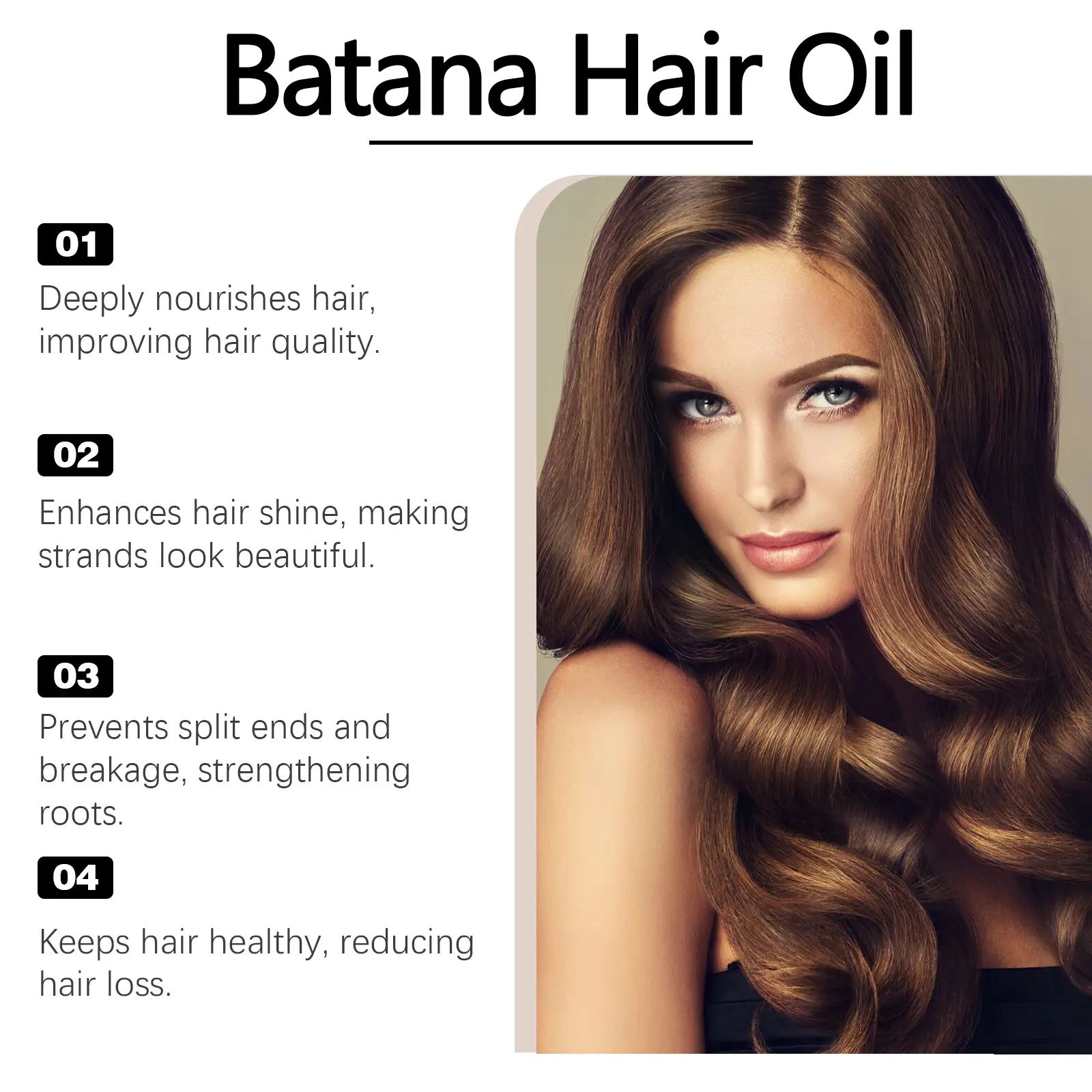 EELHOE Batana Hair Oil Anti Split Ends Dense Hair Smoothing Nourish Scalp Strengthening Keratin Hair Straightening Vitamin E Oil